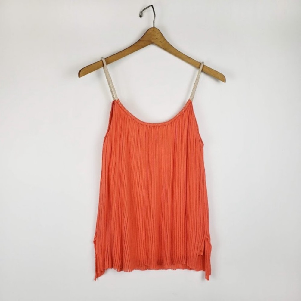 Bailey 44 orange festival swing tank top shirt with rope straps sz small